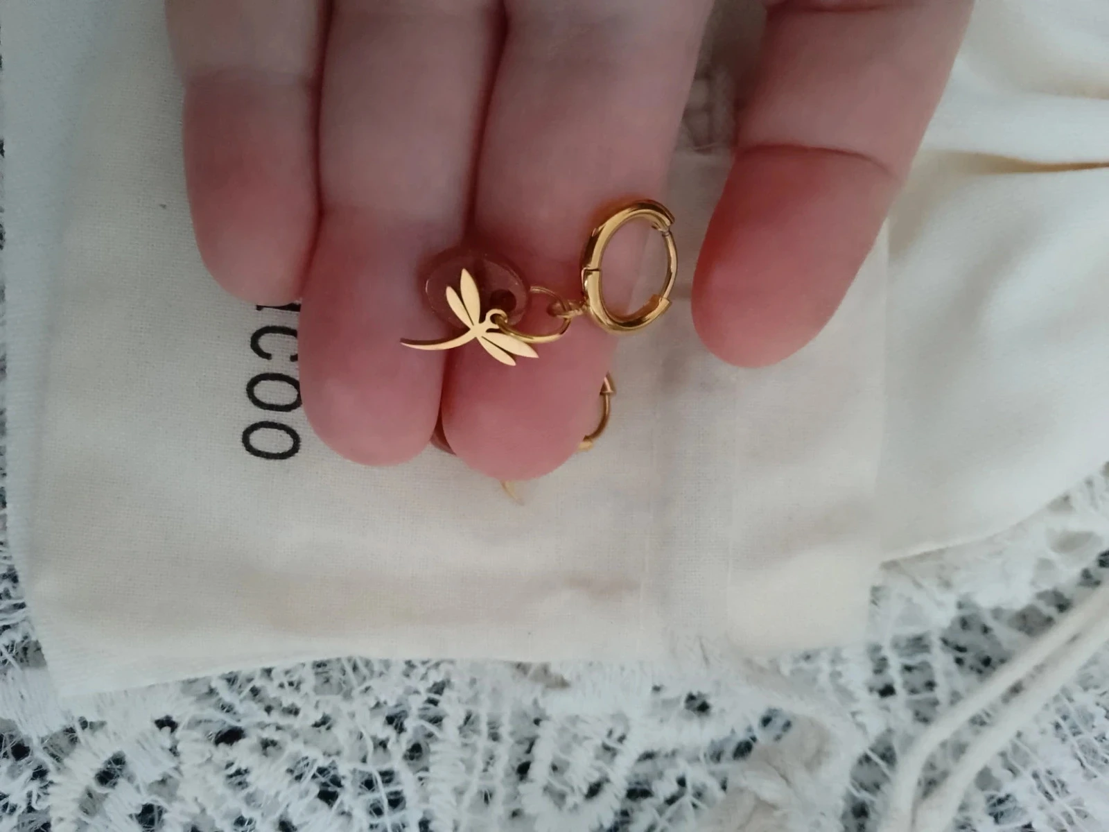 Créoles libélula Aço inoxidável dourado – photo 3